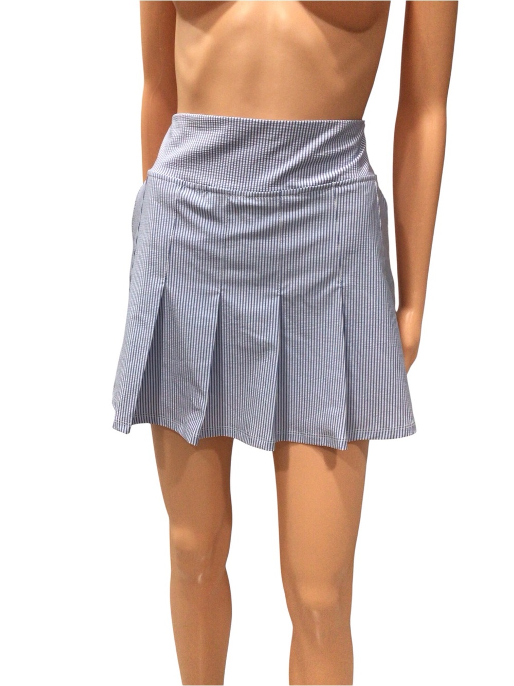 Stella Parker Sport Pleated Athletic Skort Blue Stripe Pull On Pockets Size S - Picture 4 of 8